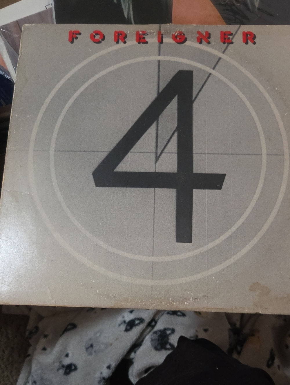 Foreigner "4" Album Vinyl Cover - Gray & Black